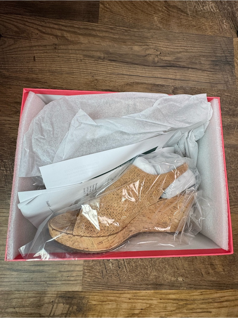 Vaneli Cork Wedge Sandals in Natural Tan